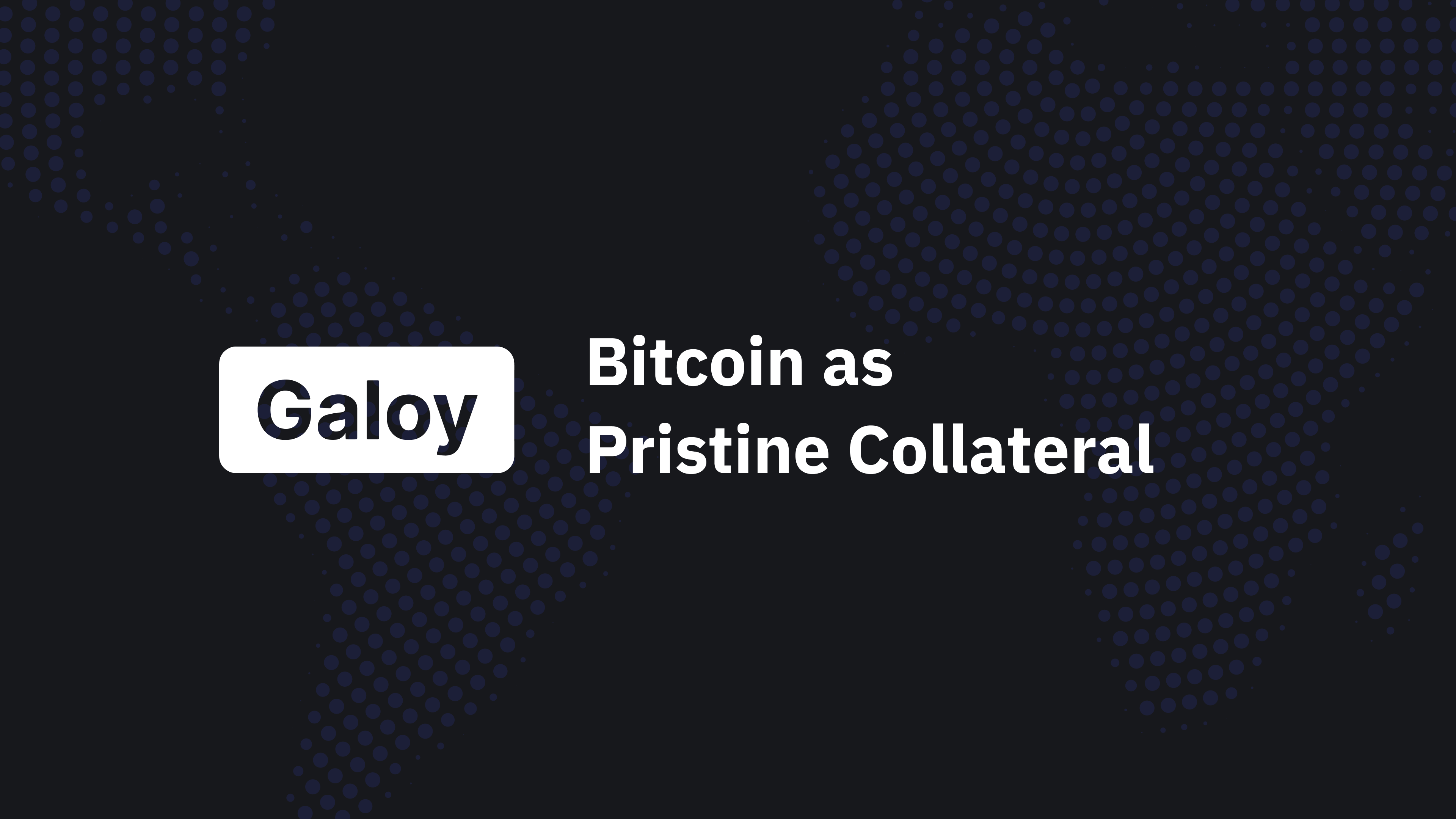 Bitcoin as pristine collateral — property comparison across asset classes