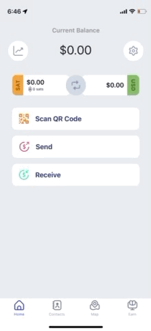 Accessing the Lightning Cash Register inside the Bitcoin Beach Wallet mobile app